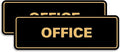 Signs ByLITA Standard Office Sign - Professional Business Signage - Easy to Install (Black Gold) - Medium 2 Pack