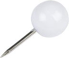 JAM PAPER Colorful Push Pins - Round Head Map Thumb Tacks - White Pushpins - 100/Pack