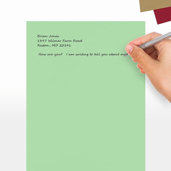 LUXPaper 8.5" x 11" Paper | Letter Size | Pastel Green | 60lb. Text | 500 Qty