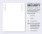 Compuchecks Check on Top Blank Check Paper - 100 Pack, Quick-Books & Laser Printer Compatible - Security Business Checks with Voucher - 8.5" x 11" Green Marble