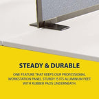 OBEX Acoustical Free Standing Privacy Screen, Cubicle Accessories Desk Privacy Panel, Desk Dividers for Office, Office Furniture Partitions Portable Sound Proof Dividers, 12" x 24", Overcast