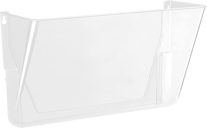 Amazon Basics Expandable Plastic Wall Pockets, File Organizer, Stackable, Letter Size, 1-Pocket, Clear