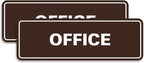 Signs ByLITA Standard Office Sign - Professional Business Signage - Easy to Install (Dark Brown) - Medium 2 Pack