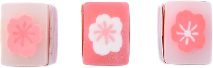 18 Pack Sakura Jelly Erasers for Kids, Pink, Rectangular, Rubber & Plastic, Kawaii School Supplies Prize Gifts Party Favors