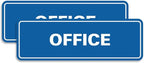 Signs ByLITA Standard Office Sign - Professional Business Signage - Easy to Install (Blue) - Small 2 Pack