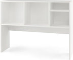 Tangkula Desktop Bookshelf, Countertop Storage Hutch with 4 Shelves for Computer Desk, Desktop 2-Tier Display Rack, Multipurpose Wood Desktop Hutch Storage Organizer for Dorm Office Home (White)