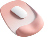 ErgoEase Ergonomic Mouse Pad with Gel Wrist Support - Premium Lycra Fabric, Non-Slip, Ideal for Laptop & Desktop, Office & Gaming，Desk Accessories (01Coral Pink)