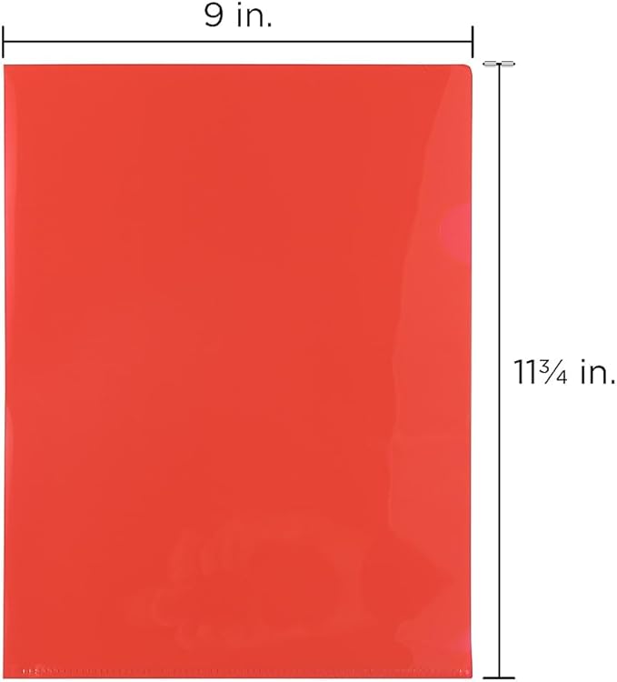 JAM PAPER Plastic Sleeves - Letter Size - 9 x 11 1/2 - Pink Project Pockets - 120 Bulk Page Protectors/Pack