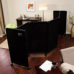 Versare MP10S Portable Folding Wall Partition | Economical 5 Panel Design | Portable Room Divider On Wheels | Adjustable, Freestanding Setup | Multiple Widths