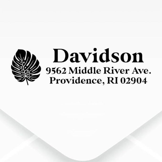 Custom Floral Address Stamp | Choose from 12 Designs | Multiple Ink Color Options | Envelope Return Address Stamp for Couple or Family (Design 7, Medium)