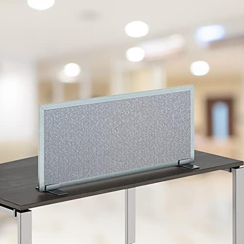 OBEX Acoustical Free Standing Privacy Screen, Cubicle Accessories Desk Privacy Panel, Desk Dividers for Office, Office Furniture Partitions Portable Sound Proof Dividers, 24" x 60", Overcast