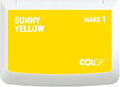 COLOP Make Series, Ink Stamp Pads, with Non-Toxic Premium Ink, Water-Based Acid-Free (Sunny Yellow- Small)