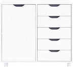 Naomi Home Amy 5-Drawer Craft & Office Storage Cabinet with Shelf, – Rolling Organizer with Pull-Out Door, Adjustable Shelves for Versatile Use, 15.7" D x 18.9" W x 32.2" H