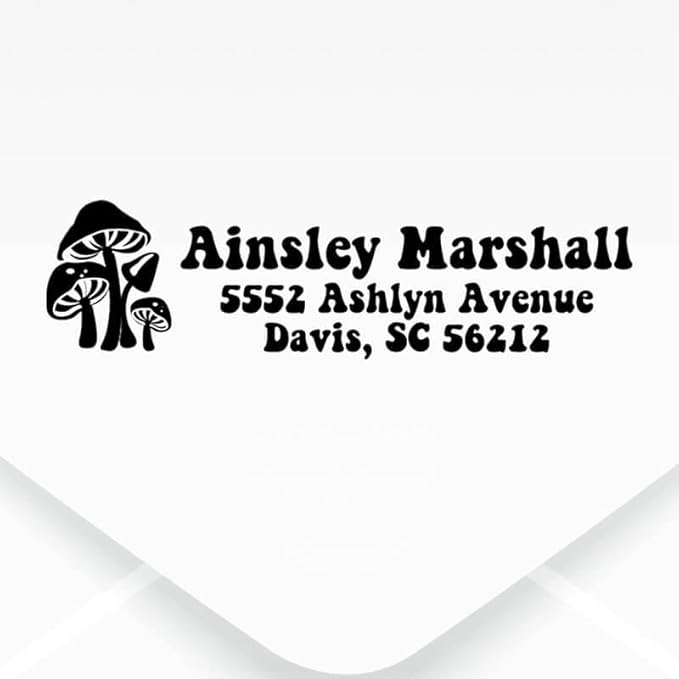 Custom Floral Address Stamp | Choose from 12 Designs | Multiple Ink Color Options | Envelope Return Address Stamp for Couple or Family (Design 12, Extra Large)