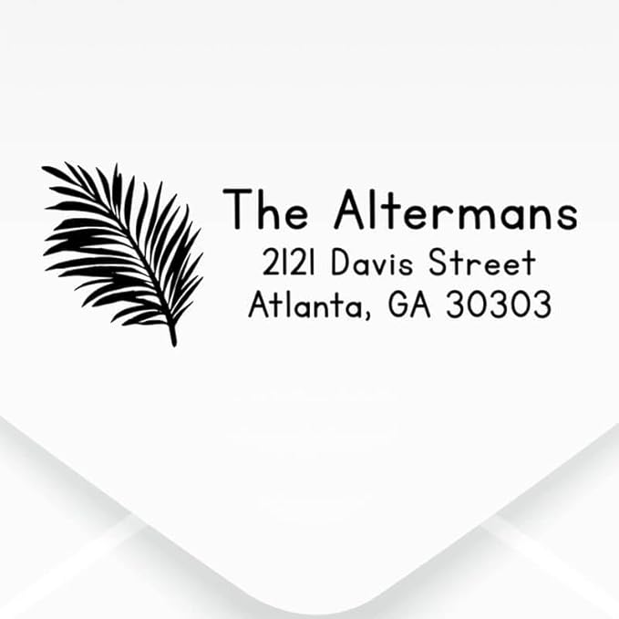 Custom Floral Address Stamp | Choose from 12 Designs | Multiple Ink Color Options | Envelope Return Address Stamp for Couple or Family (Design 10, Medium)