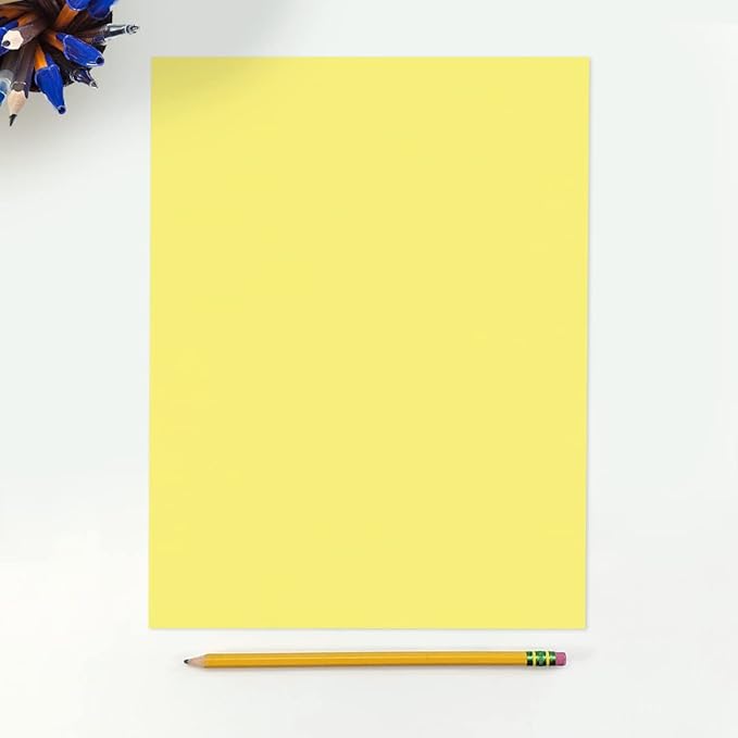LUXPaper 8.5" x 11" Paper | Letter Size | Pastel Canary Yellow | 60lb. Text | 1,000 Qty