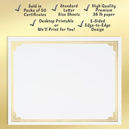 PaperDirect Black on White Classic Specialty Certificates, 8½ x11, Foil Accents, 50 Count, Certificates And Awards Paper, For School, Work, Diplomas & Award Certificates
