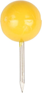 JAM PAPER Colorful Push Pins - Round Head Map Thumb Tacks - Yellow Pushpins - 100/Pack