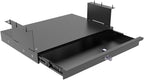 QiaoYoubang Under Desk Lockable Sliding Out Drawer with Cable Management, 17 inch Wide Office Storage Organizer for Standing Desks or tables with a Crossbar less than 3.2" High, 12 Inch Deep