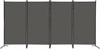 MAYOLIAH 4 Panel Privacy Screen Room Dividers 6FT Tall Portable Office Wall Divider for Rooms Separator 136" x20"x71", Grey