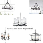 Sunwo Glass Shade Straight Cylinder Glass Lamp Shade Replacement with Multiple Effects (2.5x5, Clear Straight Cylinder)