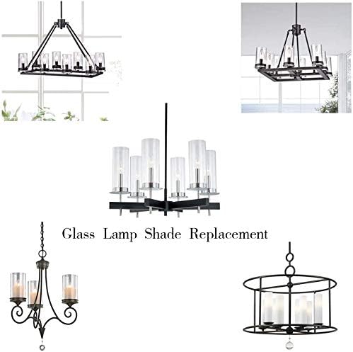 Sunwo Glass Shade Straight Cylinder Glass Lamp Shade Replacement with Multiple Effects (2.5x5, Clear Straight Cylinder)