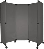 Versare MP6 Portable Folding Wall Partition | Economical 3 Panel Design | Portable Room Divider On Wheels | Adjustable, Freestanding Setup | Multiple Widths