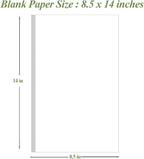 8.5" x 14" Blank Print Paper - 50Sheets/100Pages Blank Loose-Leaf Papers, Legal Size Printing in Office/Home/School, 100gsm Blank Paper
