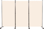Room Divider 6FT Folding Privacy Screens, 3 Panel Partition Room Dividers w/Freestanding Design, Portable Wall Divider for Room Separtation, Fabric Screen Panel for Home Office Dorm School Cream