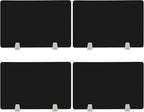 4 Pcs Desk Divider Privacy Panel, 23.6”L X15.8”W Frosted Acrylic Desk Privacy Panels with 8 Clamps for Offices Schools Call Centers (Black)