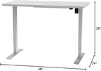 FLEXISPOT EN1 One-Piece Standing Desk, 48"x24" Seamless Desktop Electric Height Adjustable Desk for Home Office, Multi-Monitor Setups & Easy Assembly, White