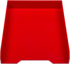 JAM PAPER Stackable Paper Trays - Red - Desktop Document, Letter, & File Organizer Tray - Sold Individually