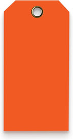 Tags 4 Less 15 Mil Waterproof Plastic Tags, Pack of 100 – 2” x 4” Heavy Duty Plastic Tags for Labeling, Outdoor Tagging, Equipment Labeling, Luggage, Valves & More (Orange)