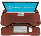 VERSADESK® PowerPro™ 36” x 24” Standing Desk Converter | 7.75” - 23.5” Electric Height Adjustable Sit to Stand Desk Riser w/ Keyboard Tray & USB Hub - Ergonomic Workstation for Home & Office, Cherry