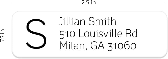 Clear Monogram Rolled Address Labels / 250 Personalized Return Address Labels/Designer Address Stickers in Elegant Plastic Dispenser