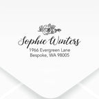 Custom Floral Address Stamp | Choose from 12 Designs | Multiple Ink Color Options | Envelope Return Address Stamp for Couple or Family (Design 6, Medium)