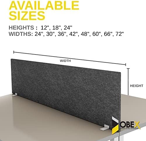 OBEX Free Standing Desk PET Privacy Screen, Table Top Home & Office Furniture Partitions and Dividers, Portable Workstation Freestanding Panels, 18" x 24" Sand