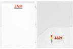 JAM PAPER Plastic Color Pop Folders - 2 Pocket Durable Folders with Metal Prongs Fastener Clasps - Clear - 3/Pack