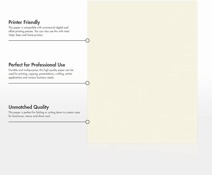 LUXPaper 8.5" x 11" Classic Crest Paper | Letter Size | Natural White | 24lb. Text | 1,000 Qty