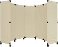 Versare MP10 Portable Folding Wall Partition | Economical 5 Panel Design | Portable Room Divider On Wheels | Adjustable, Freestanding Setup | Multiple Widths
