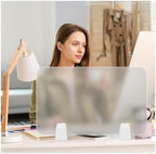 Acrylic Privacy Screen Divider, Portable Desk Partition Panel for Workstations, Frosted Visual Distractions Shield, Ideal for Offices & Schools (Clear-B, 39.4x11.8in)