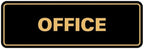 Signs ByLITA Standard Office Sign - Professional Business Signage - Easy to Install (Black Gold) - Large 1 Pack