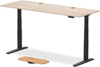 UPLIFTDESK V3 2-Leg Maple Laminate Wood Standing Desk – Adjustable Height, Advanced 1-Touch Memory Keypad, Under Desk Cable Management, Wire Grommets & Rocker Board (Black C-Frame, 80 x 30 inch)