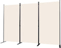 CHOSENM Room Divider, 3 Panel Folding Privacy Screens with Wider Support Feet, 6 Ft Portable Room Partition for Room Separator, 102" W X 71" H, Beige
