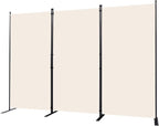 CHOSENM Room Divider, 3 Panel Folding Privacy Screens with Wider Support Feet, 6 Ft Portable Room Partition for Room Separator, 102" W X 71" H, Beige