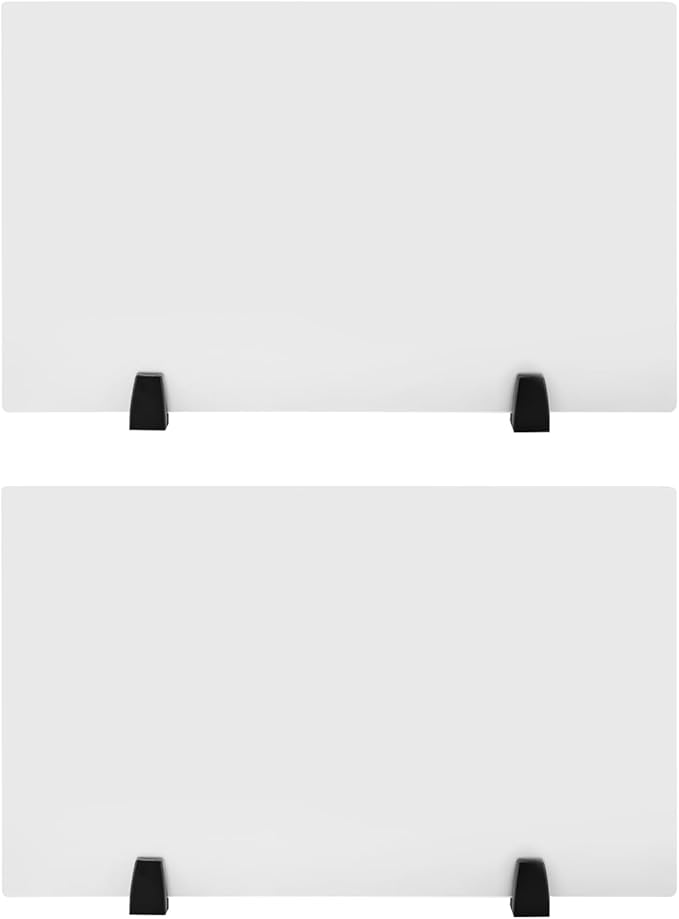 2 Packs Dual Frosted Plexiglass Desk Privacy Panels, 30 x 18 Inch Acrylic Cubicle Desk Dividers, Acrylic Frosted Partition Board, Desk Divider for Classrooms, Offices