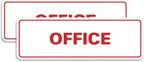 Signs ByLITA Standard Office Sign - Professional Business Signage - Easy to Install (White/Red) - Small 2 Pack