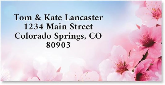 Colorful Images Peach Blossom Floral Return Address Mailing Labels, Personalize with Name & Address, Set of 144 Self Adhesive, Easy Peel Flat Label Sheets, Large, 1 Designs