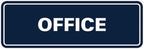 Signs ByLITA Standard Office Sign - Professional Business Signage - Easy to Install (Navy Blue/Gold) - Large 1 Pack