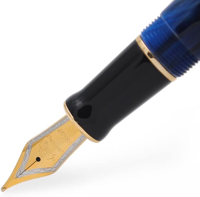 JINHAO 100 Fountain Pen with Ink Converter (Medium Nib 0.7mm, Galaxy Blue-A)